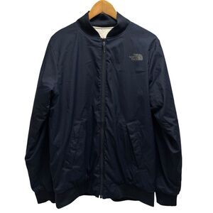 The North Face Men's Sz M Full Zip Reversible Navy/White Bomber Insulated Jacket